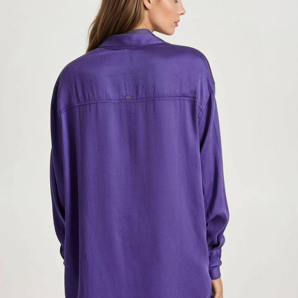 FUNKY BUDDHA Loose fit ασύμμετρο πουκάμισο από βισκόζη