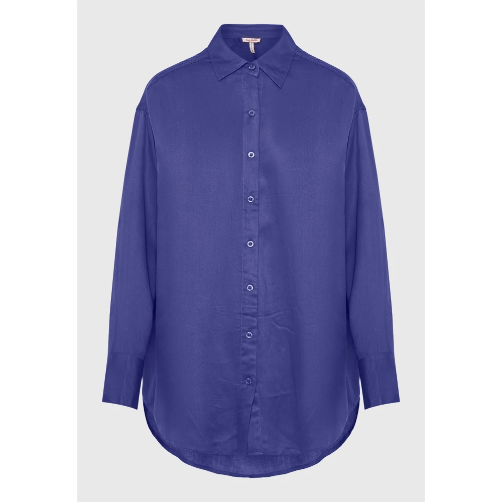 FUNKY BUDDHA Loose fit ασύμμετρο πουκάμισο από βισκόζη