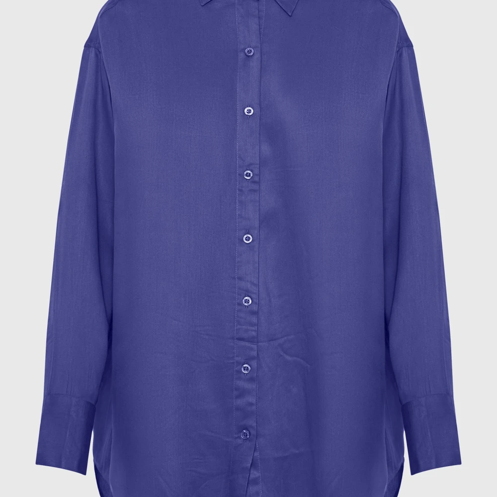 FUNKY BUDDHA Loose fit ασύμμετρο πουκάμισο από βισκόζη