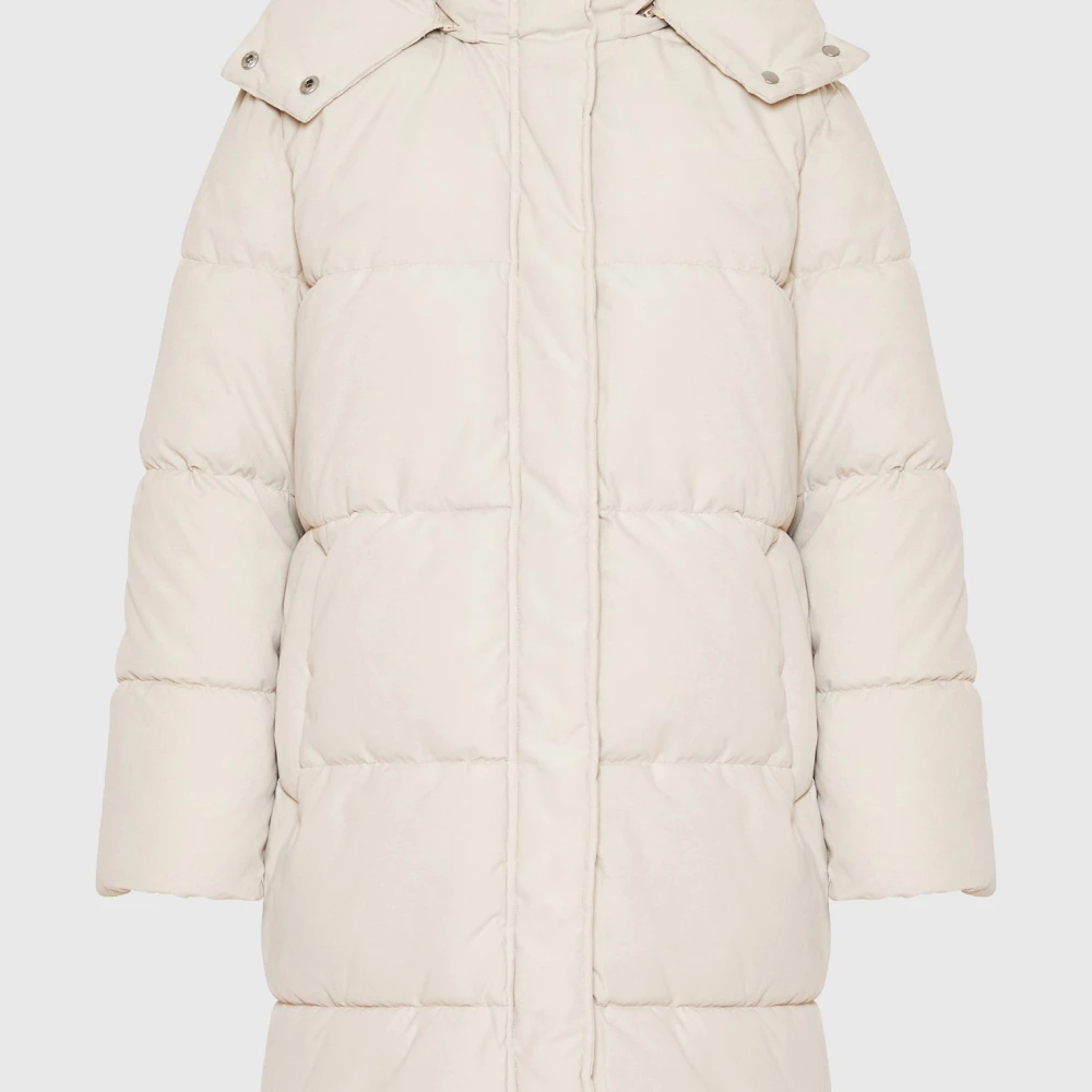 FUNKY BUDDHA Loose fit μακρύ puffer μπουφάν με αποσπώμενη κουκο
