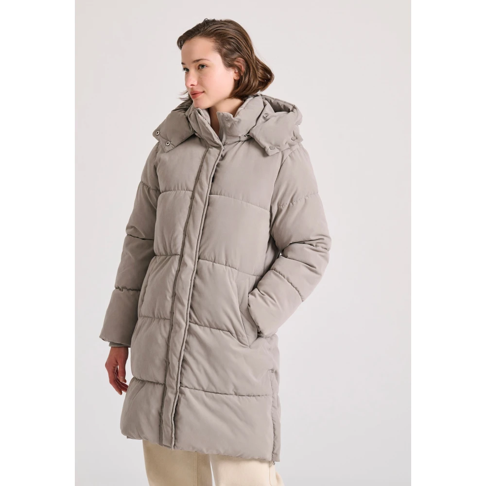 FUNKY BUDDHA Loose fit μακρύ puffer μπουφάν με αποσπώμενη κουκο