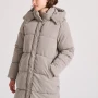 FUNKY BUDDHA Loose fit μακρύ puffer μπουφάν με αποσπώμενη κουκο