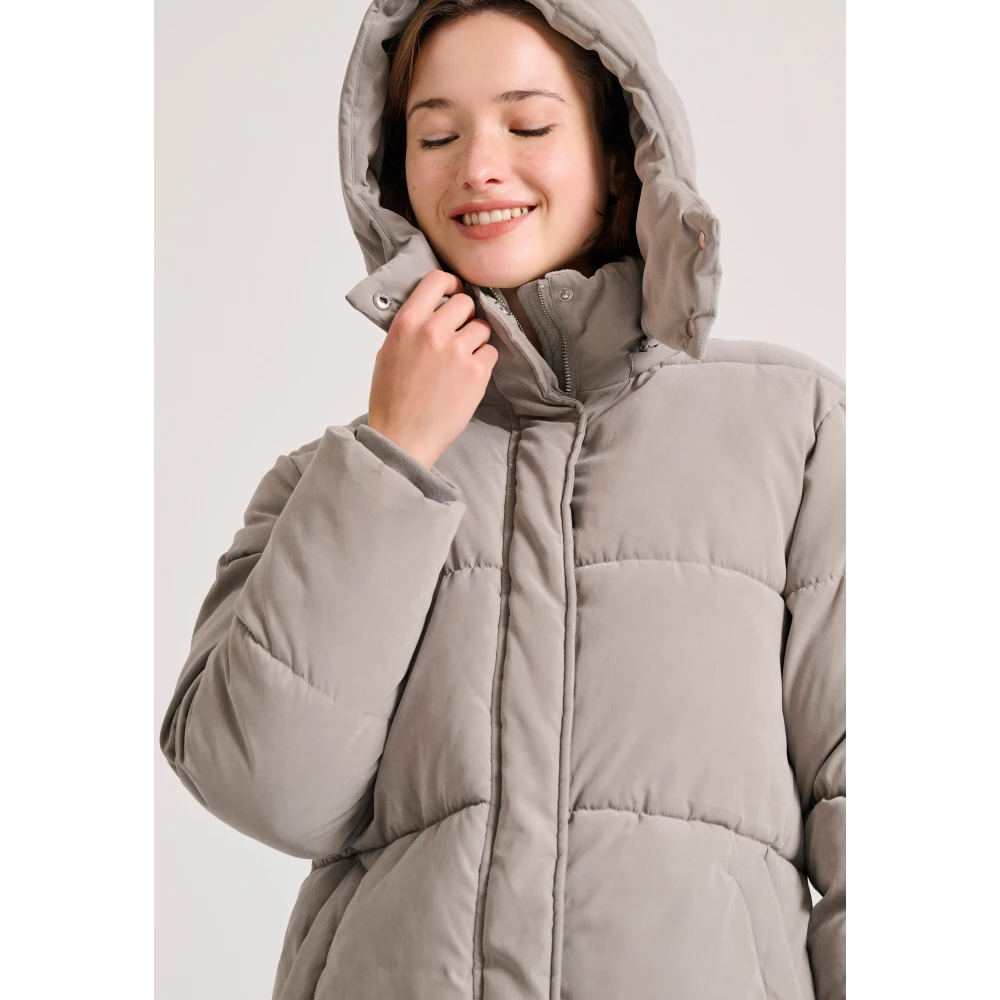 FUNKY BUDDHA Loose fit μακρύ puffer μπουφάν με αποσπώμενη κουκο