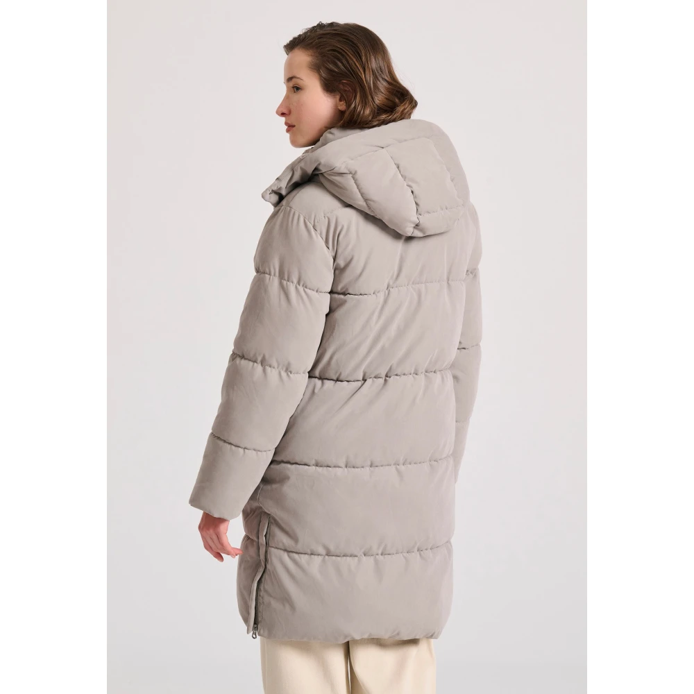 FUNKY BUDDHA Loose fit μακρύ puffer μπουφάν με αποσπώμενη κουκο