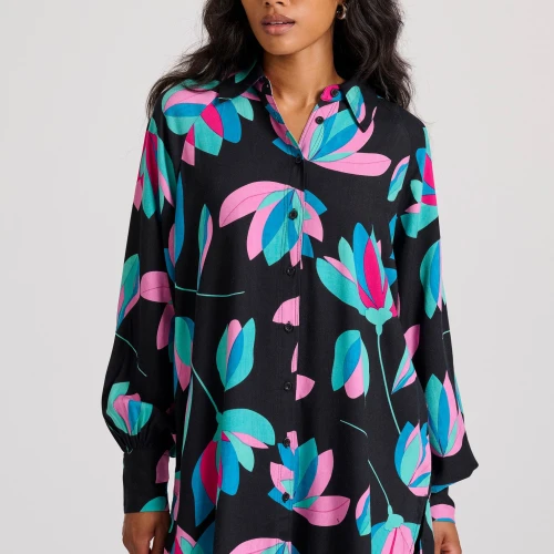 FUNKY BUDDHA Loose fit μακρύ εμπριμέ πουκάμισο