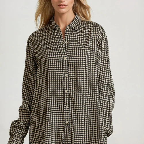 FUNKY BUDDHA Loose fit μακρύ καρό πουκάμισο