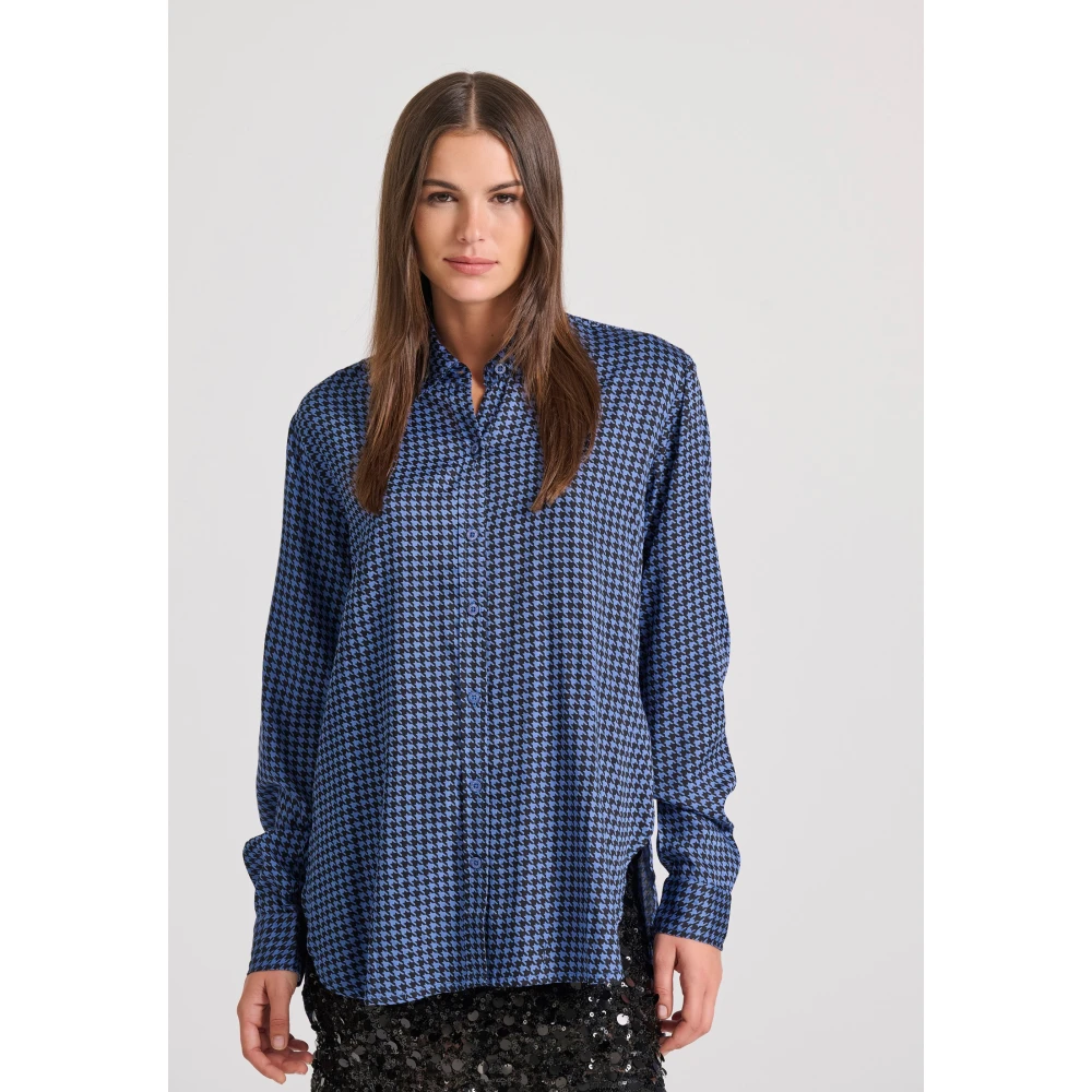 FUNKY BUDDHA Loose fit μακρύ καρό πουκάμισο