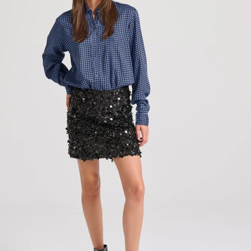 FUNKY BUDDHA Loose fit μακρύ καρό πουκάμισο