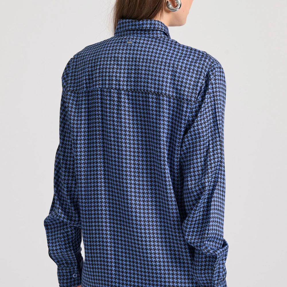 FUNKY BUDDHA Loose fit μακρύ καρό πουκάμισο