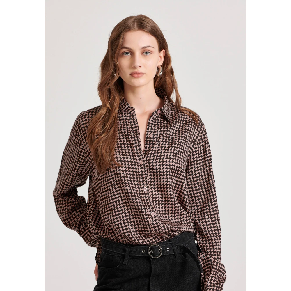 FUNKY BUDDHA Loose fit μακρύ καρό πουκάμισο