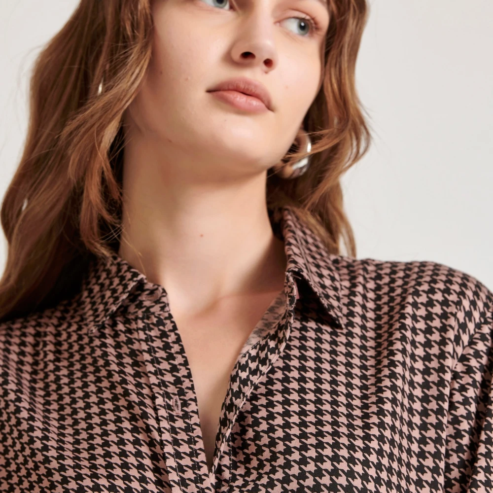 FUNKY BUDDHA Loose fit μακρύ καρό πουκάμισο