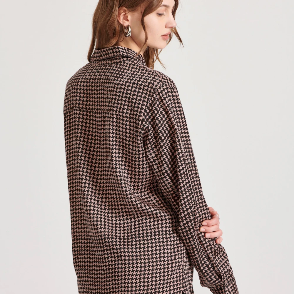 FUNKY BUDDHA Loose fit μακρύ καρό πουκάμισο