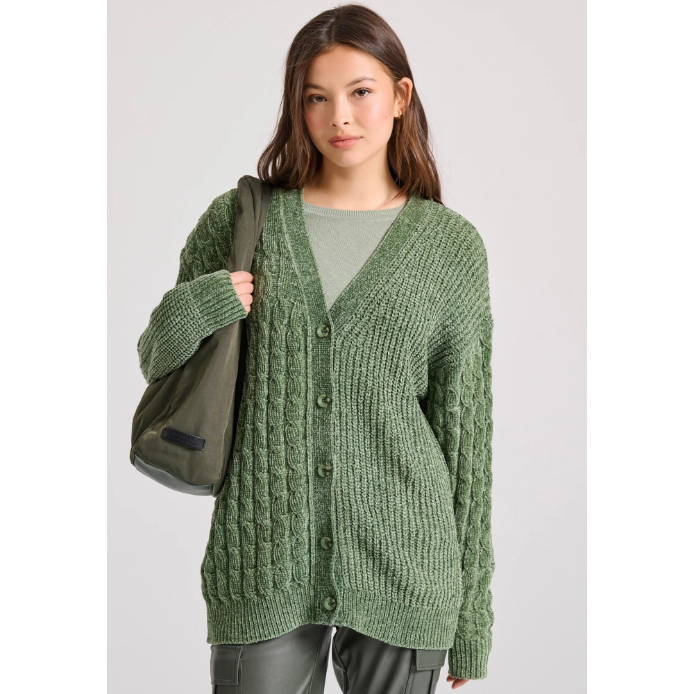 FUNKY BUDDHA Loose fit σενίλ ζακέτα με μοτίβο