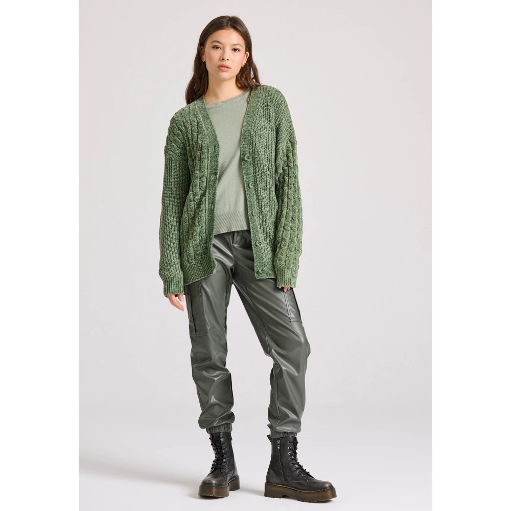 FUNKY BUDDHA Loose fit σενίλ ζακέτα με μοτίβο