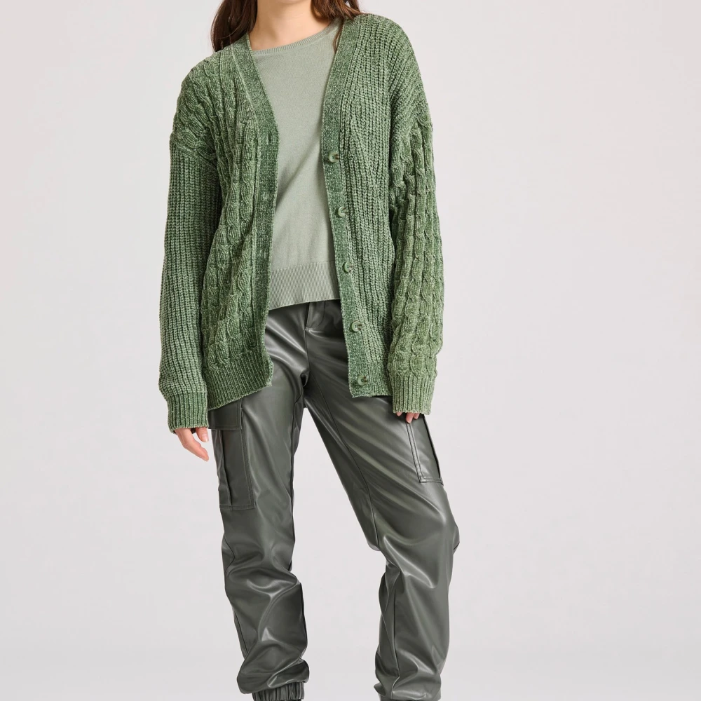 FUNKY BUDDHA Loose fit σενίλ ζακέτα με μοτίβο