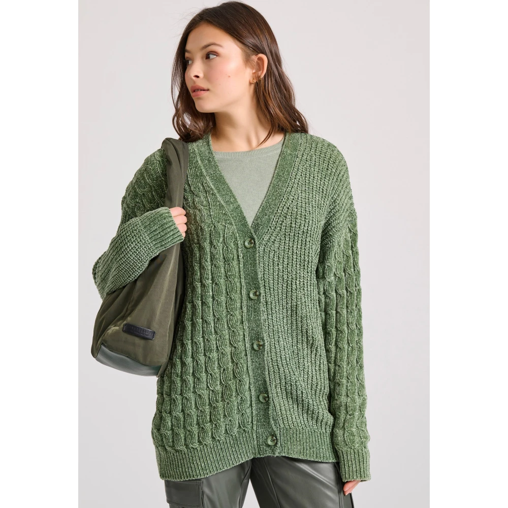 FUNKY BUDDHA Loose fit σενίλ ζακέτα με μοτίβο