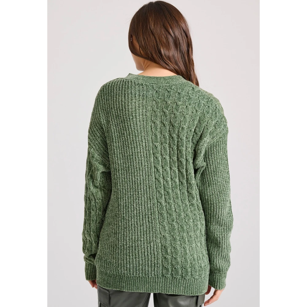 FUNKY BUDDHA Loose fit σενίλ ζακέτα με μοτίβο