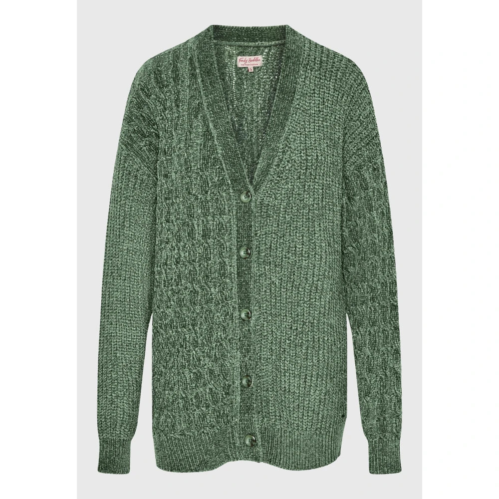 FUNKY BUDDHA Loose fit σενίλ ζακέτα με μοτίβο