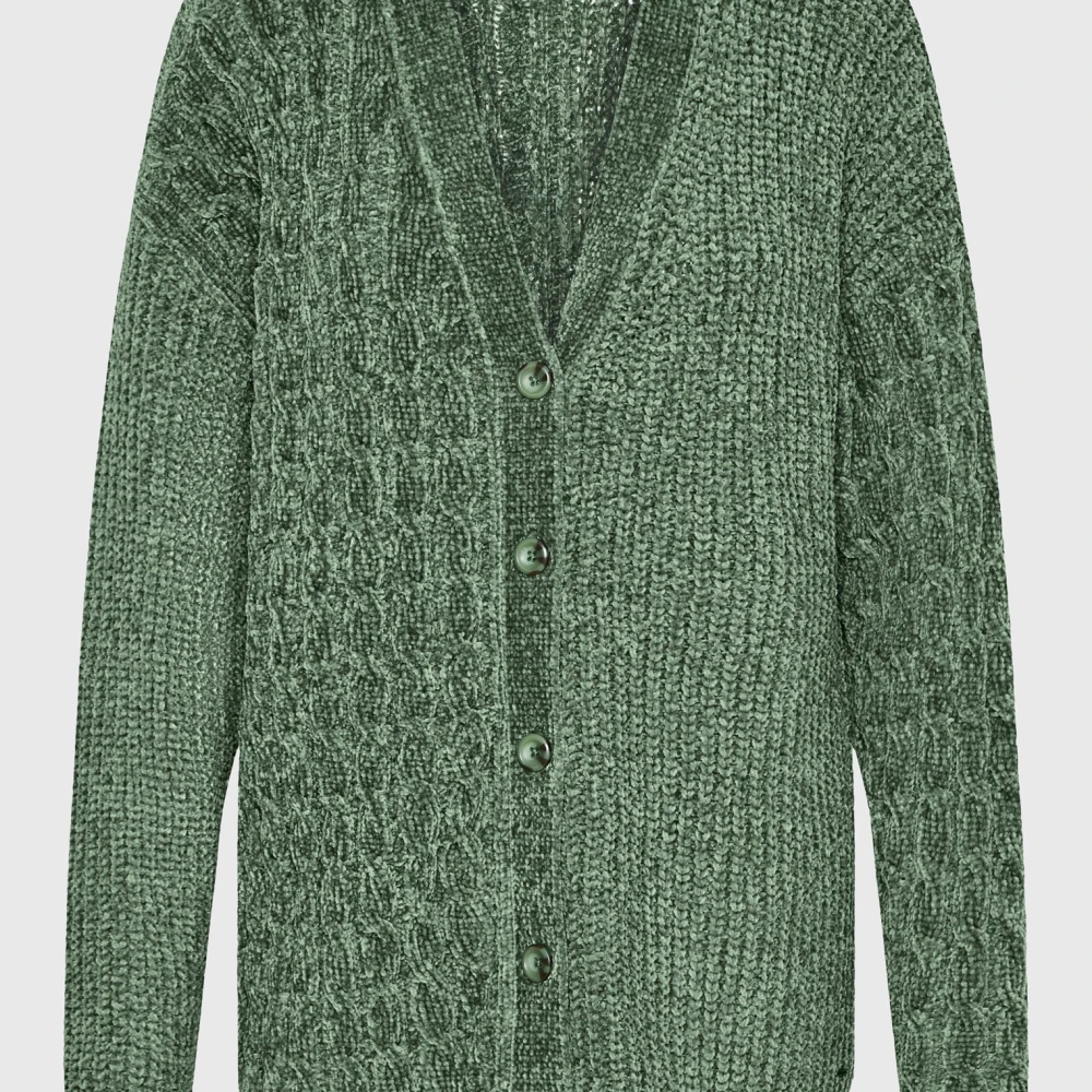 FUNKY BUDDHA Loose fit σενίλ ζακέτα με μοτίβο