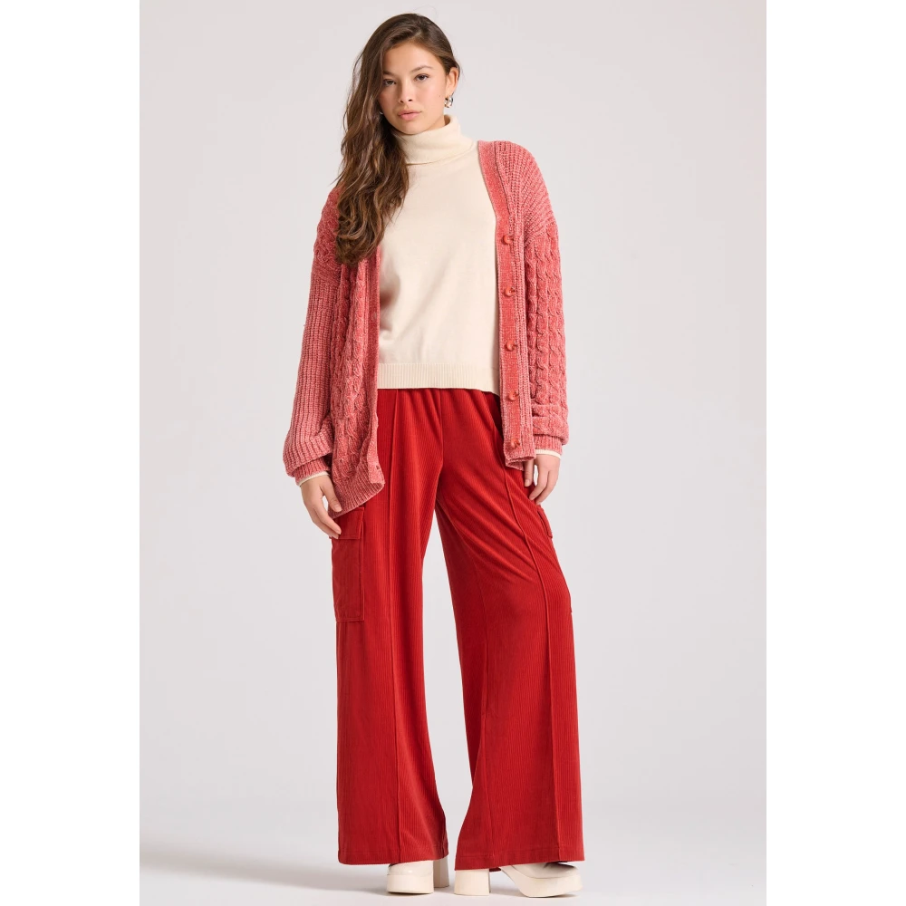 FUNKY BUDDHA Loose fit σενίλ ζακέτα με μοτίβο