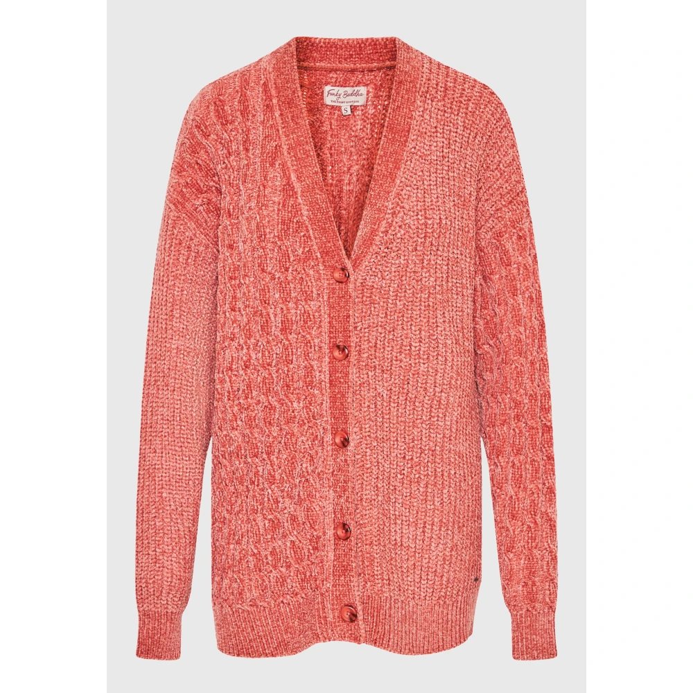 FUNKY BUDDHA Loose fit σενίλ ζακέτα με μοτίβο