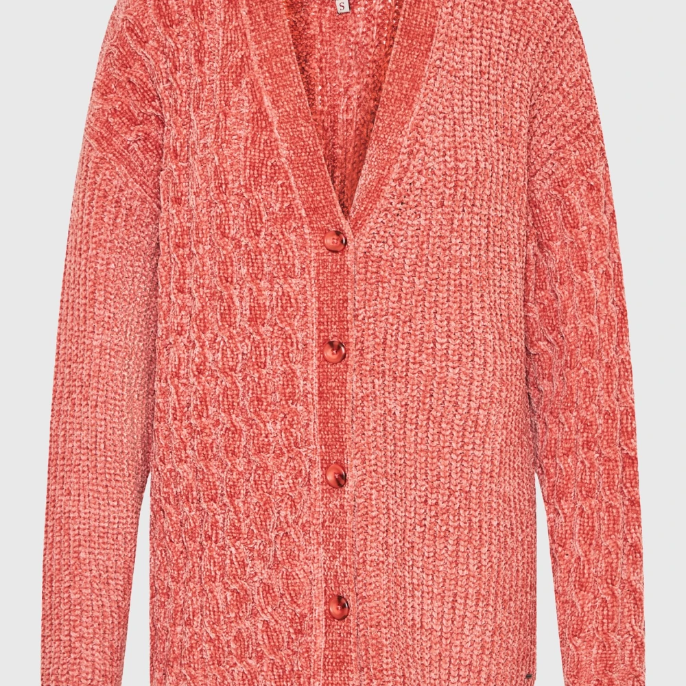 FUNKY BUDDHA Loose fit σενίλ ζακέτα με μοτίβο