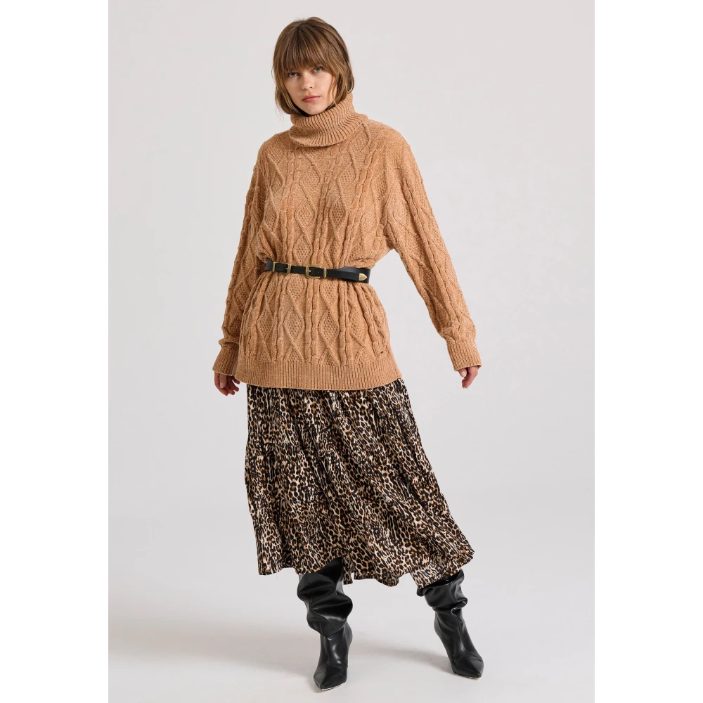 FUNKY BUDDHA Loose fit σενίλ πουλόβερ ζιβάγκο με σχέδιο στην πλ