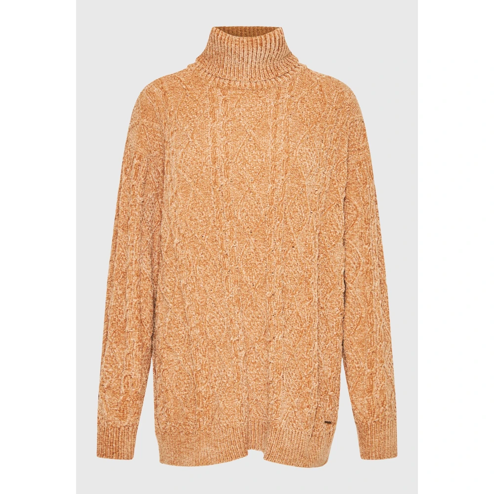 FUNKY BUDDHA Loose fit σενίλ πουλόβερ ζιβάγκο με σχέδιο στην πλ