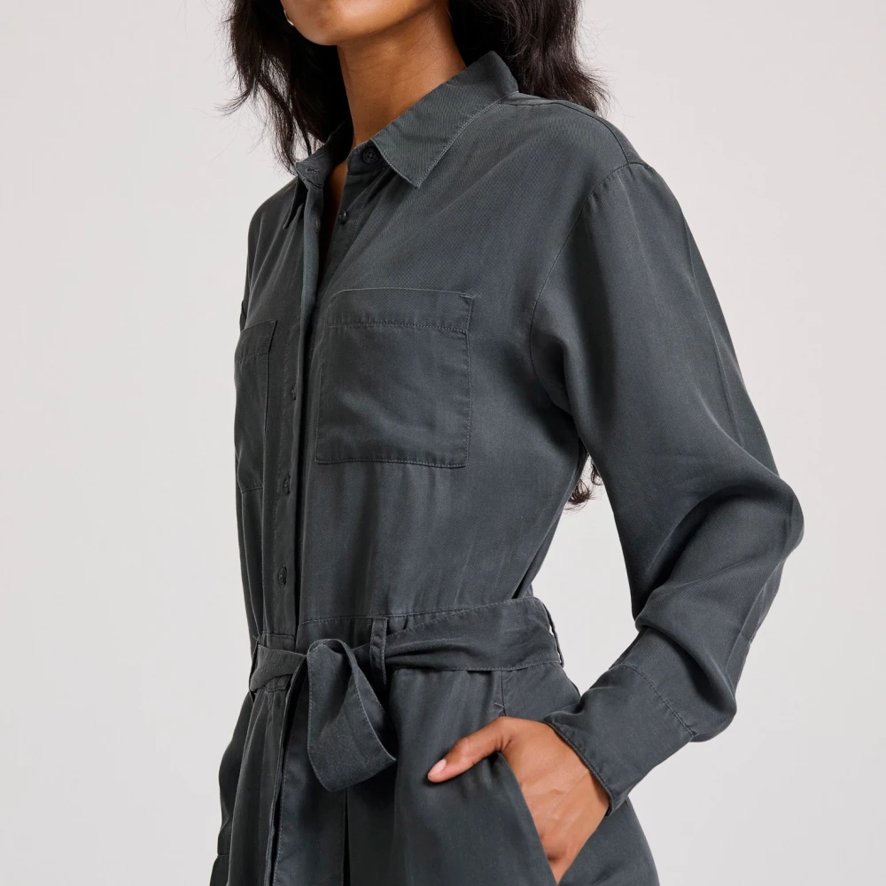 FUNKY BUDDHA Lyocell garment dyed ολόσωμη φόρμα