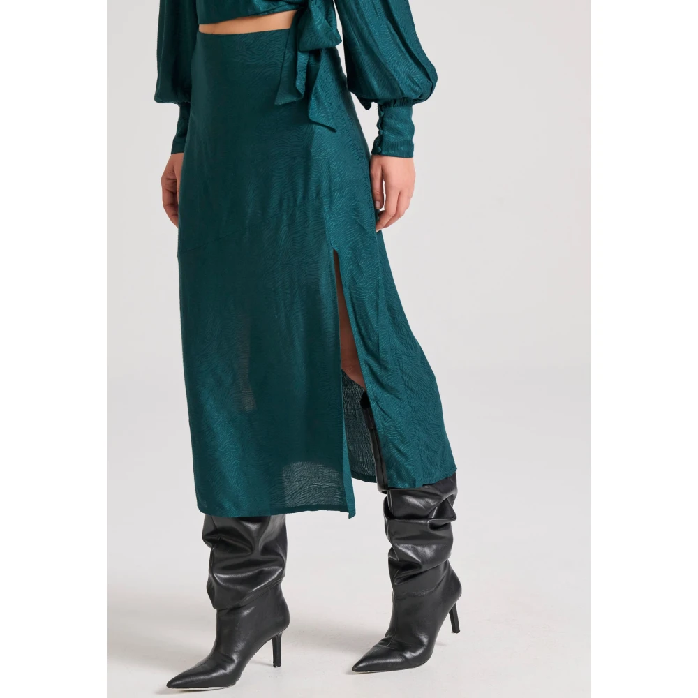 FUNKY BUDDHA Midi κρουαζέ φούστα σε ζακάρ ύφανση