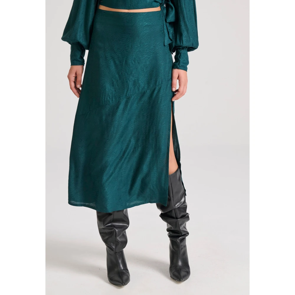 FUNKY BUDDHA Midi κρουαζέ φούστα σε ζακάρ ύφανση