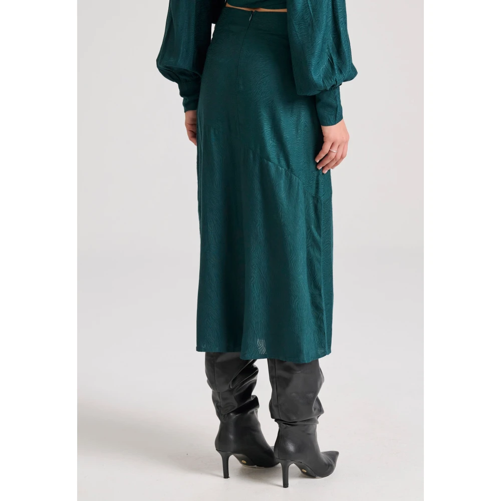 FUNKY BUDDHA Midi κρουαζέ φούστα σε ζακάρ ύφανση