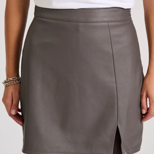 FUNKY BUDDHA Mini φούστα από οικολογικό δέρμα (PU)