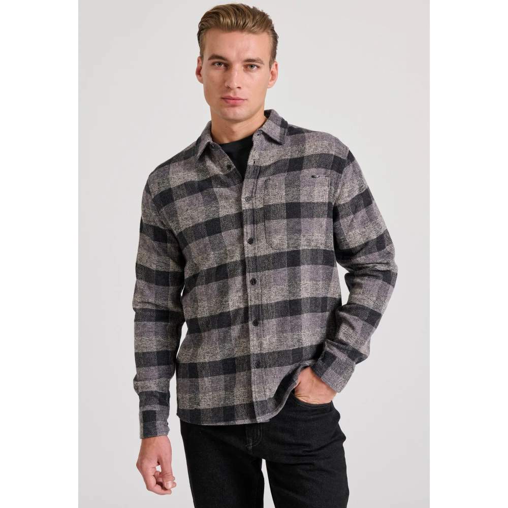 FUNKY BUDDHA Overshirt flannel καρό πουκάμισο