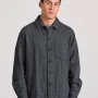 FUNKY BUDDHA Overshirt πουκάμισο με herringbone pattern