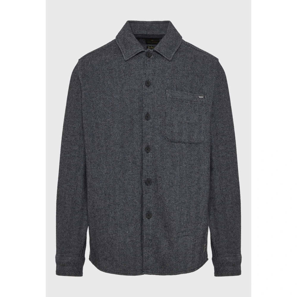 FUNKY BUDDHA Overshirt πουκάμισο με herringbone pattern