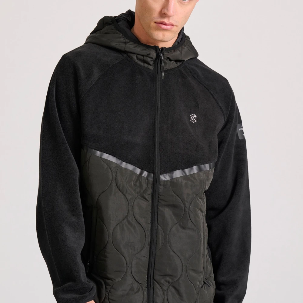 FUNKY BUDDHA Oversized fleece ζακέτα φούτερ με κουκούλα