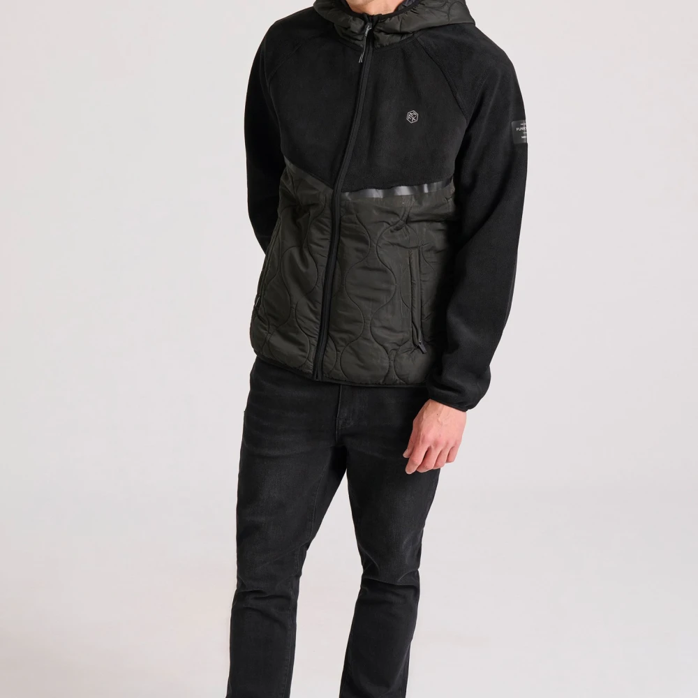 FUNKY BUDDHA Oversized fleece ζακέτα φούτερ με κουκούλα
