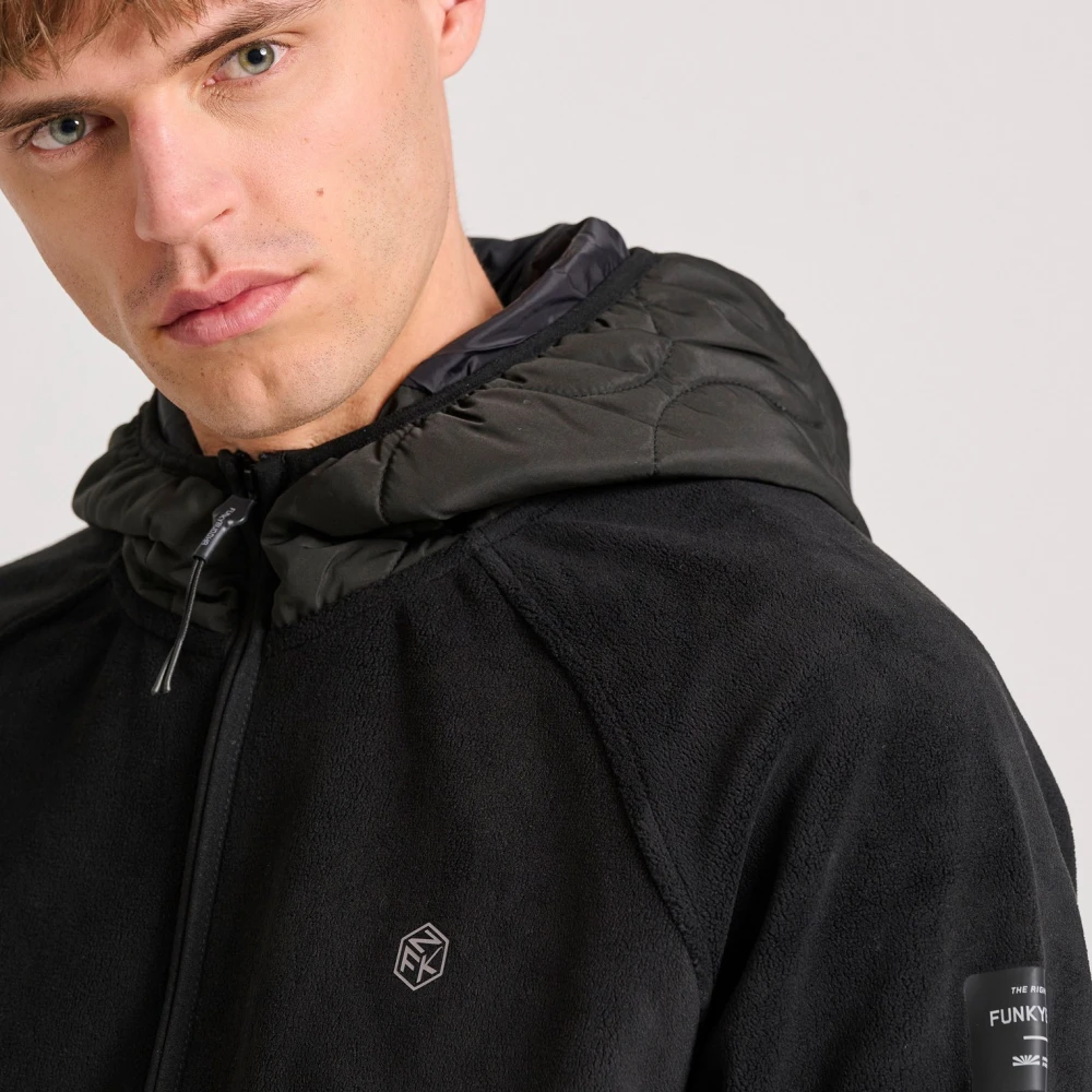 FUNKY BUDDHA Oversized fleece ζακέτα φούτερ με κουκούλα