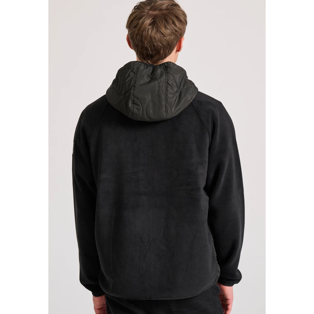 FUNKY BUDDHA Oversized fleece ζακέτα φούτερ με κουκούλα