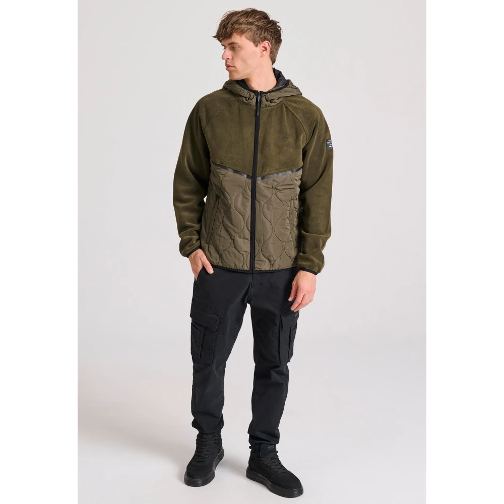 FUNKY BUDDHA Oversized fleece ζακέτα φούτερ με κουκούλα