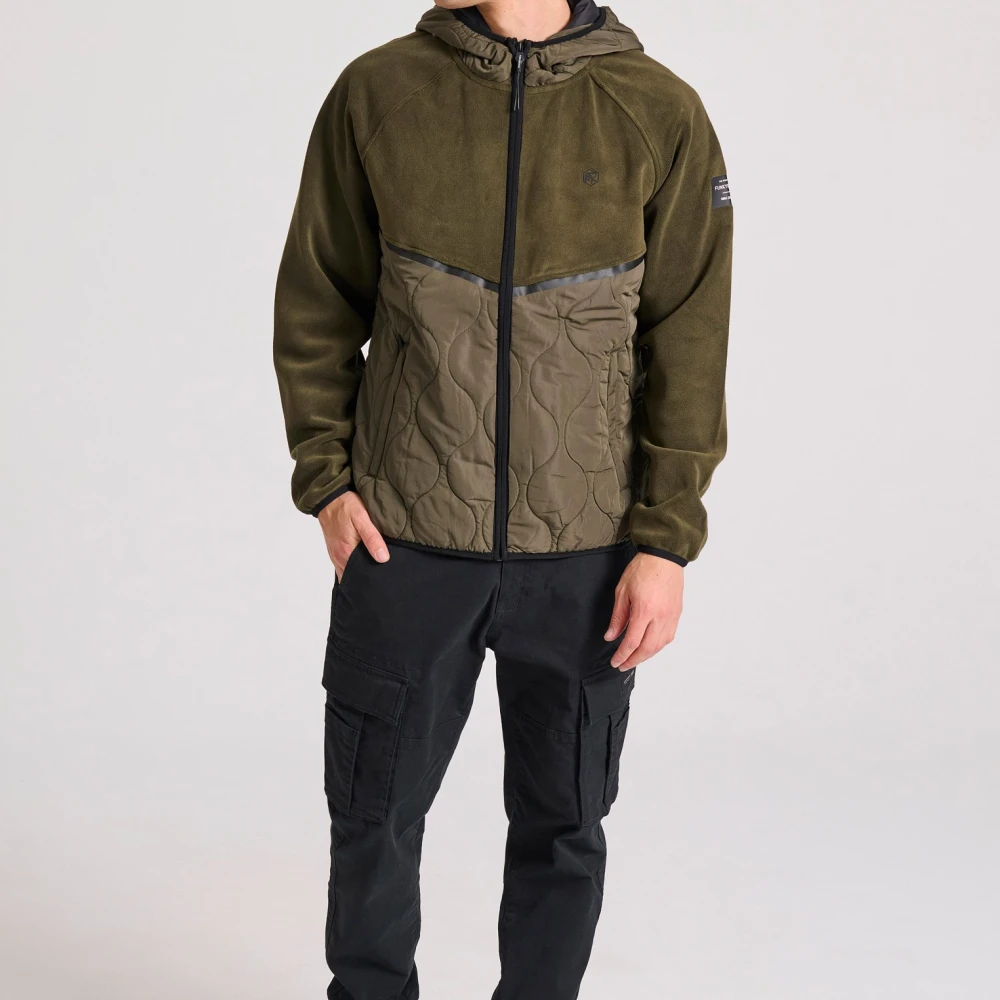 FUNKY BUDDHA Oversized fleece ζακέτα φούτερ με κουκούλα