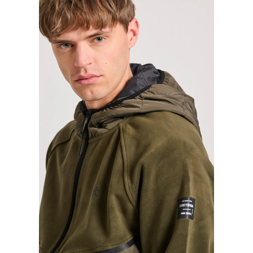 FUNKY BUDDHA Oversized fleece ζακέτα φούτερ με κουκούλα
