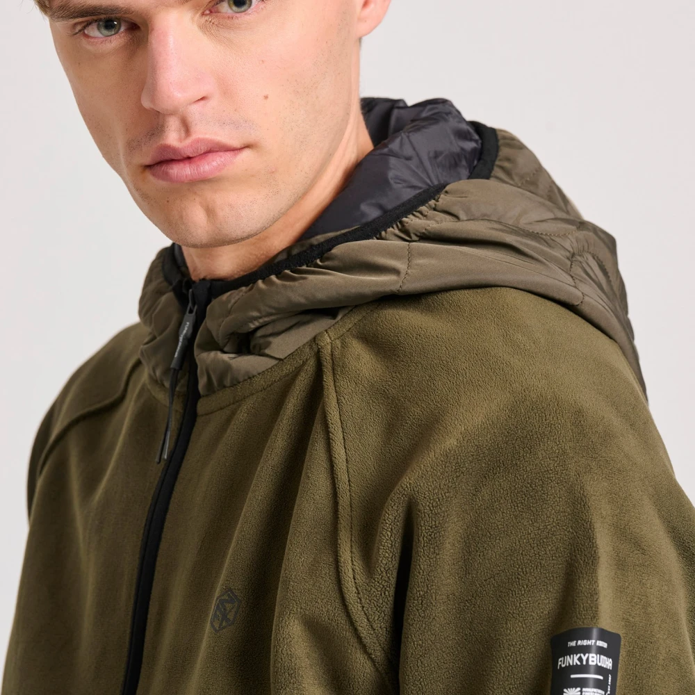 FUNKY BUDDHA Oversized fleece ζακέτα φούτερ με κουκούλα