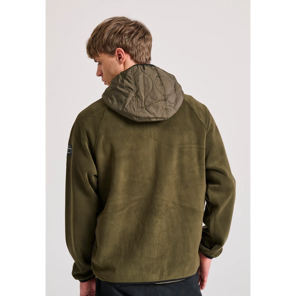 FUNKY BUDDHA Oversized fleece ζακέτα φούτερ με κουκούλα