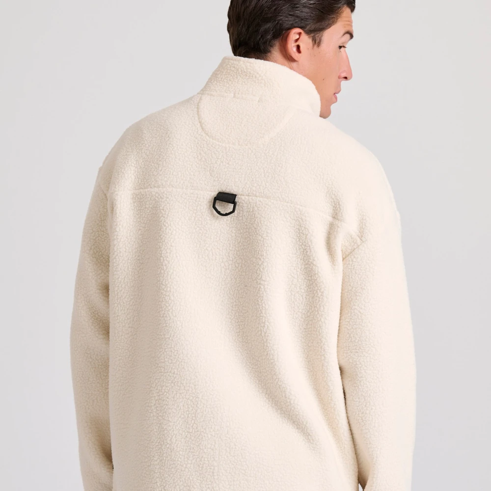 FUNKY BUDDHA Oversized fleece ζακέτα φούτερ με τσέπη στο στήθος