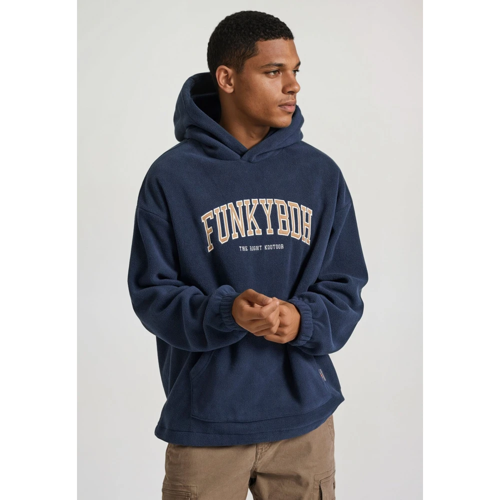 FUNKY BUDDHA Oversized fleece φούτερ με κέντημα