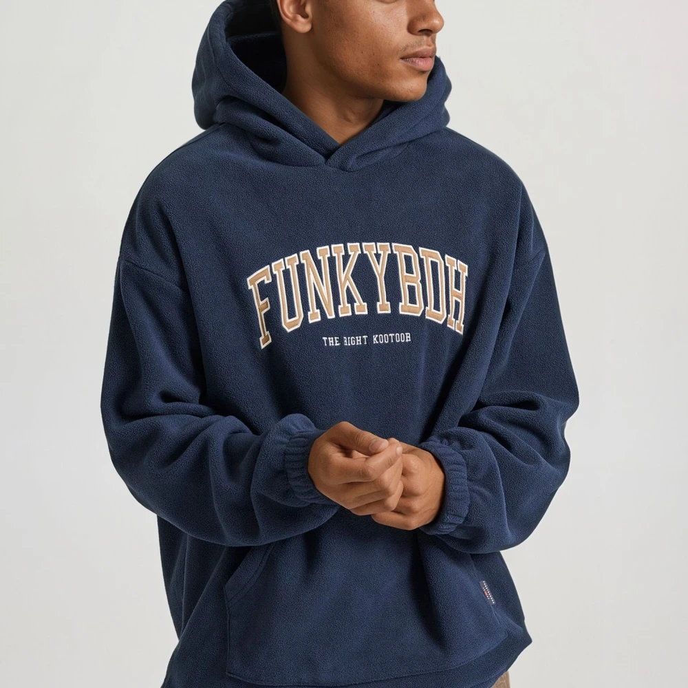 FUNKY BUDDHA Oversized fleece φούτερ με κέντημα