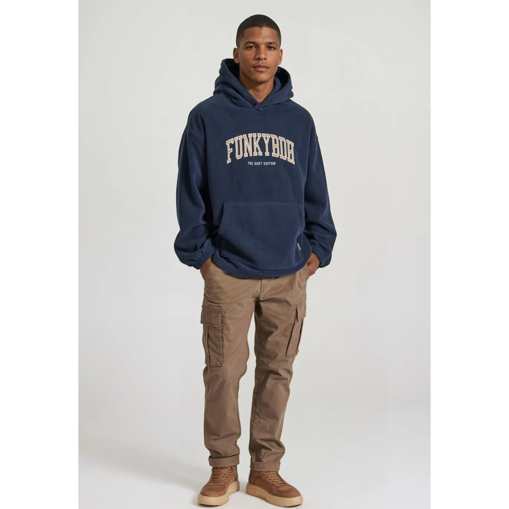 FUNKY BUDDHA Oversized fleece φούτερ με κέντημα