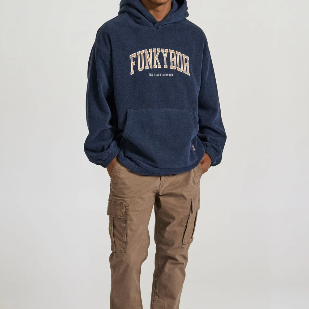 FUNKY BUDDHA Oversized fleece φούτερ με κέντημα